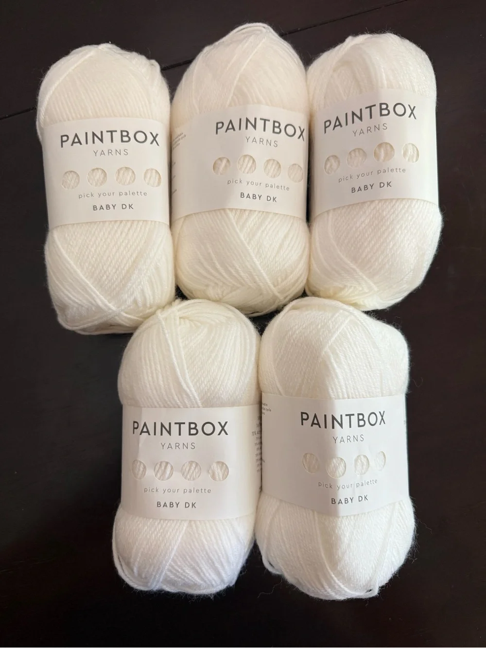 Paintbox Baby DK Soft Papier White Yarn - 5 Skeins
